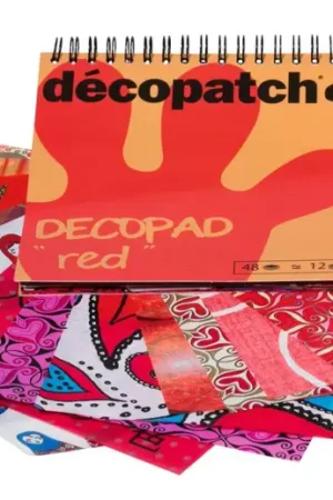 Bloc de papiers Décopatch « Décopad Red », 48 f., 12 motifs Commander Vite