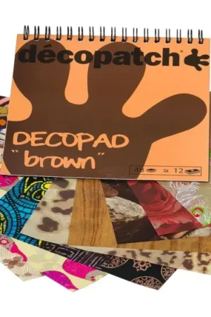 Bloc de papiers Décopatch « Décopad Brown », 48 f. 12 motifs Nouveauté