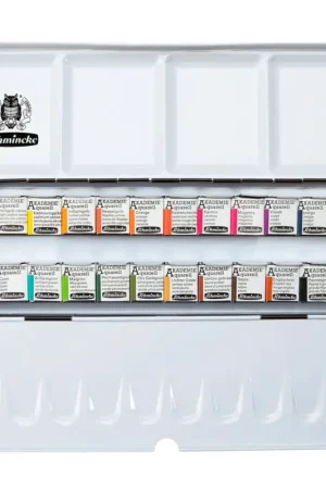 Meilleure Vente Coffret aquarelle AKADEMIE Schmincke, 24 demi-godets