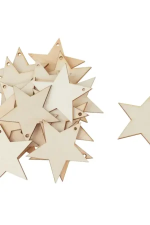 Offre Du Jour Pièces à disperser en bois étoiles VBS « Nature », 20 pc.