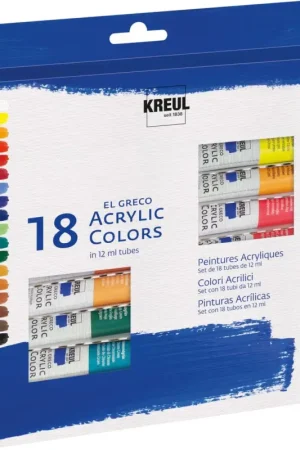 Prix Bas Set de peintures acryliques el Greco KREUL, 18 x 12 ml