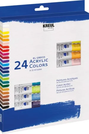 Set de peintures acryliques el Greco KREUL, 24 x 12 ml Usine Directe
