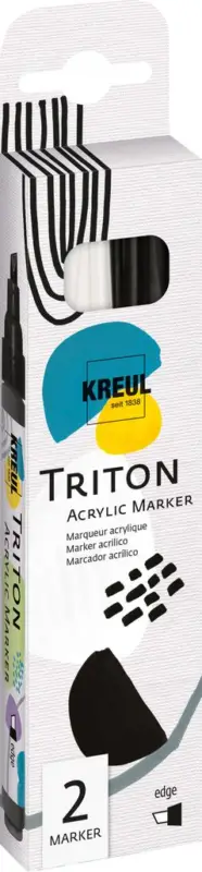 Triton Acrylic Marker KREUL, set de 2, Noir & Blanc Réduction