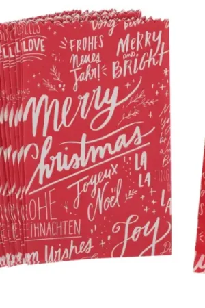 Kit étoiles en sac en papier « Merry Christmas », petit, Rouge Meilleure Vente