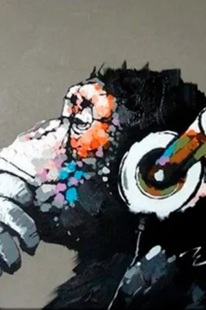 Offre Limitée Peinture au numéro « Singe aux écouteurs »