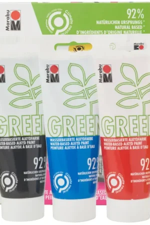 Petit Prix Coffret de peintures alkydes à base d'eau Marabu Green « BASIC »