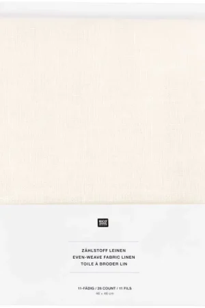 Affaire À Saisir Toile à broder en lin Rico Design, Blanc