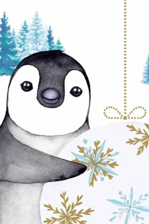 Seulement Aujourd'hui Serviette « Pingouins en hiver »