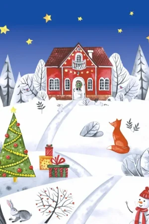 Serviette « Noël au village » Commander Maintenant