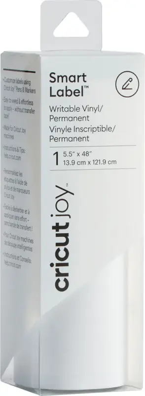 Bon Plan Film vinyle autocollant inscriptible Cricut Joy « Smart Label – White » , 13,9 x 121,9 cm