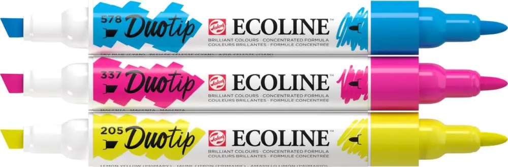 Prix Cassé Feutres Duotip Talens Ecoline « Set couleurs primaires »