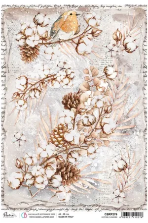 Bon Marché Soie de paille à motifs « Fleurs en hiver »