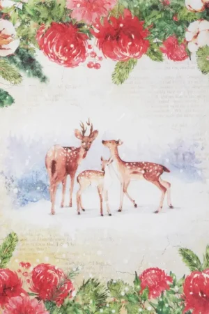 Soie de paille à motifs « Faons à la lisière de la forêt » Meilleur Choix