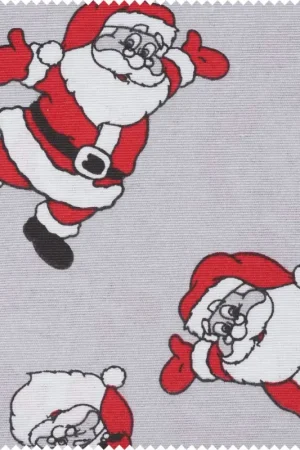 Expédié Aujourd'hui Tissu imprimé aspect lin au mètre « Santa »