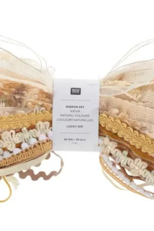 Must-Have Set de rubans Rico Design « Lucky dip », Naturel