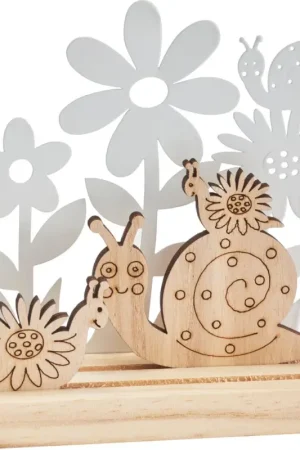 Remise Décoration à emboîter à fleurs en métal VBS « Escargots »