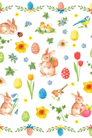 Achat Immédiat Serviette « Adorables lapins de Pâques »