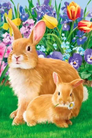 Prix Cassé Serviette « Maman lapin et son petit »
