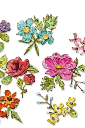 Gabarit d’estampe Sizzix Thinlits « Brushstroke Flowers Mini by Tim Holtz » Marque