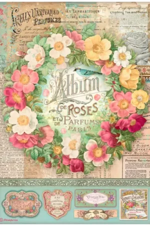 Soie de paille à motifs « Album of Roses » Acheter En Ligne