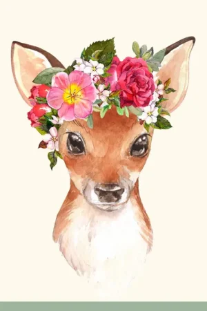 Livraison Express Serviette « Biche fleurie »