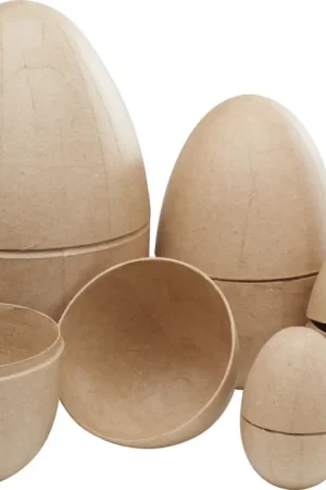 Œufs en papier mâché, séparables, set de 5 Solde