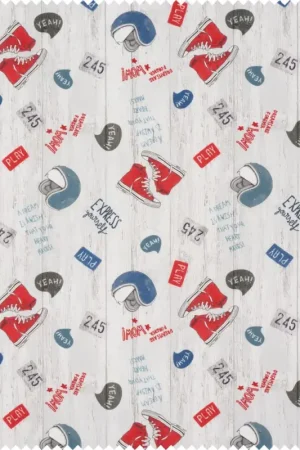 Tissu coton au mètre « Sneakers » Authentique