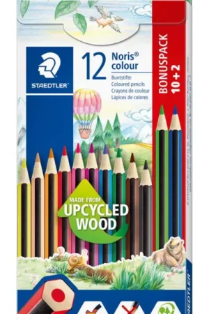 Crayons de couleur STAEDTLER Noris colour, set de 10 + 2 gratuits Pas Cher