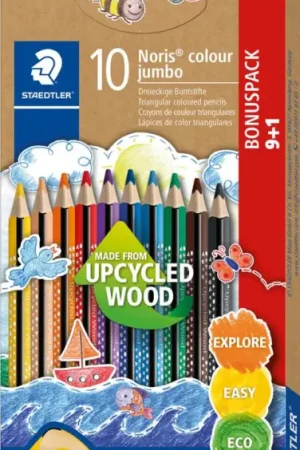 Produit De Marque Crayons de couleur STAEDTLER Noris colour « Jumbo », set de 9 + 1 gratuit
