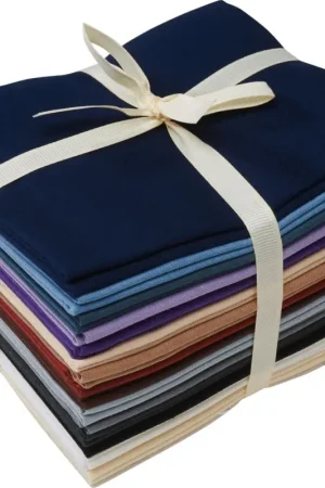 Assortiment de tissus unis Patchy « Lavande – Marron - Naturel - Blanc », 17 coupons Meilleure Vente