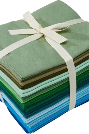 Assortiment de tissus unis Patchy « Bleu - Vert - Olive - Gris » Nouvelle Collection