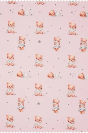 Tissu coton au mètre « Oursons endormis » Dernière Chance