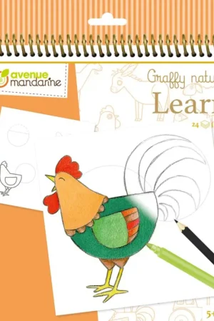 Carnet de dessin Avenue Mandarine « Graffy Nature Learn – La ferme » Réduction
