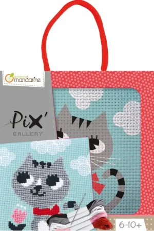 Dernier Modèle Kit de broderie Avenue Mandarine « Pix' Gallery – Chat »
