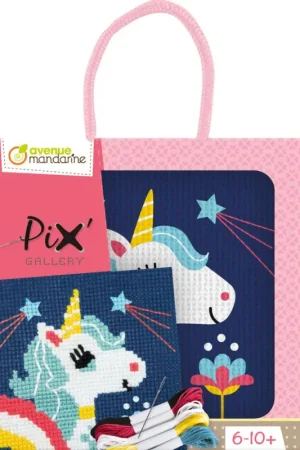Super Prix Kit de broderie Avenue Mandarine « Pix' Gallery – Licorne »