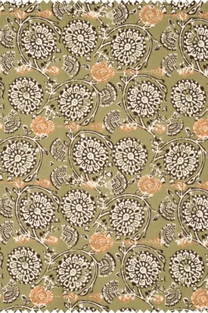 Certifié Tissu coton au mètre « Jivana Khaki »