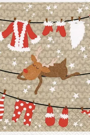 Serviette « Noël détendu » Nouveauté