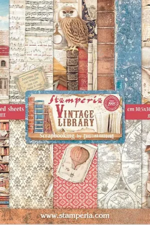 Bloc de papier scrapbooking « Vintage Library » Jusqu'à Épuisement Des Stocks