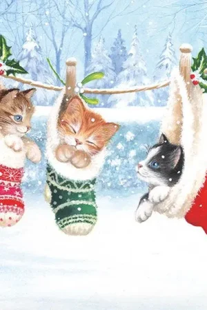 Meilleur Choix Serviette « Kitten trio »