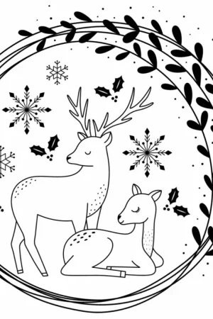 Haute Qualité Tampon en silicone « Snow Deers »