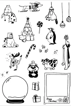 Prix Réduit Tampons en silicone VBS « Christmas Animals »