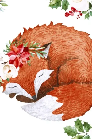 Serviette « Floral Fox » Haute Qualité