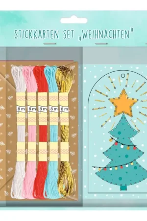 Set de cartes à broder « Noël » Retour Gratuit