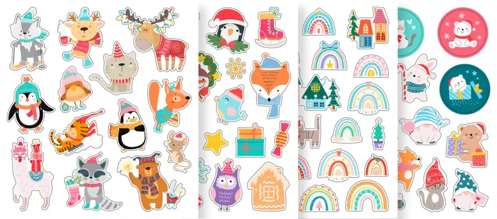 Pas Cher Assortiment de stickers pailletés « Noël »