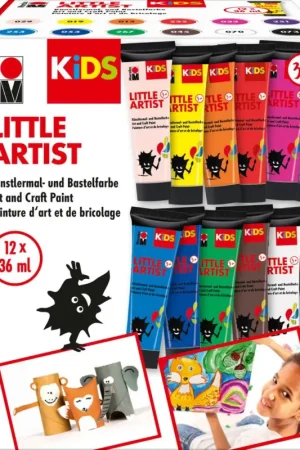 Promotion Coffret de peinture acrylique Marabu KiDS Little Artist, 12 x 36 ml