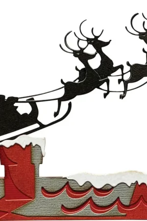 Gabarit d’estampe Sizzix Thinlits « Reindeer Sleigh by Tim Holtz » Petit Prix