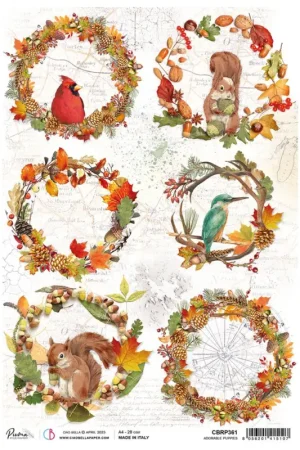 Soie de paille à motifs « Composition d'automne » Usine Directe