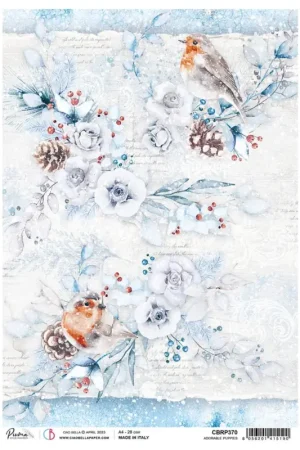 Soie de paille à motifs « Oiseaux en hiver » Meilleur Prix