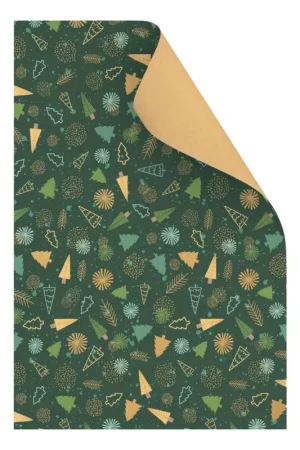 Papier cartonné vintage « Sapins » Dernier Modèle