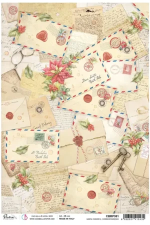 Prix Réduit Soie de paille à motifs « Courrier de Noël »